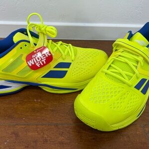 Yellow and Blue Sneakers with Breathable Mesh and Lace-Up Design